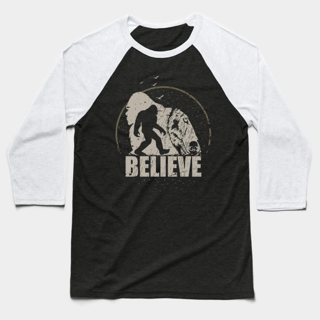 Believe bigfoot Baseball T-Shirt by Tesszero